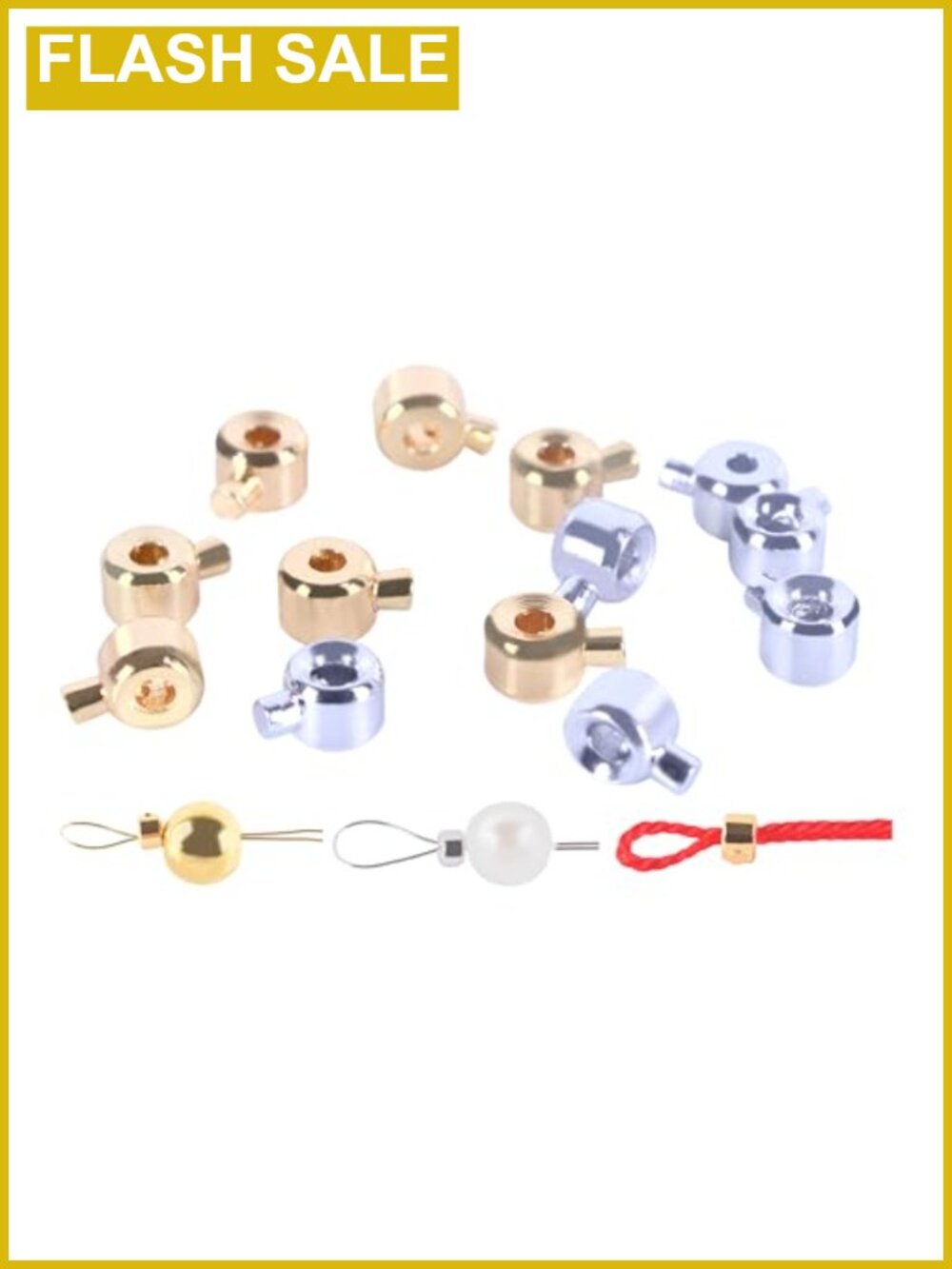 30pc 18K Gold Plated Crimp Stopper Beads Mixed